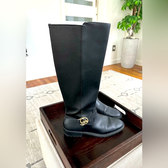 COACH Farrah Leather Boot (Black) Women's Boots - Timeless Elegance Meets Modern - Picture 1 of 4